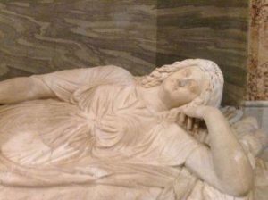 Statue of recumbant Roman woman