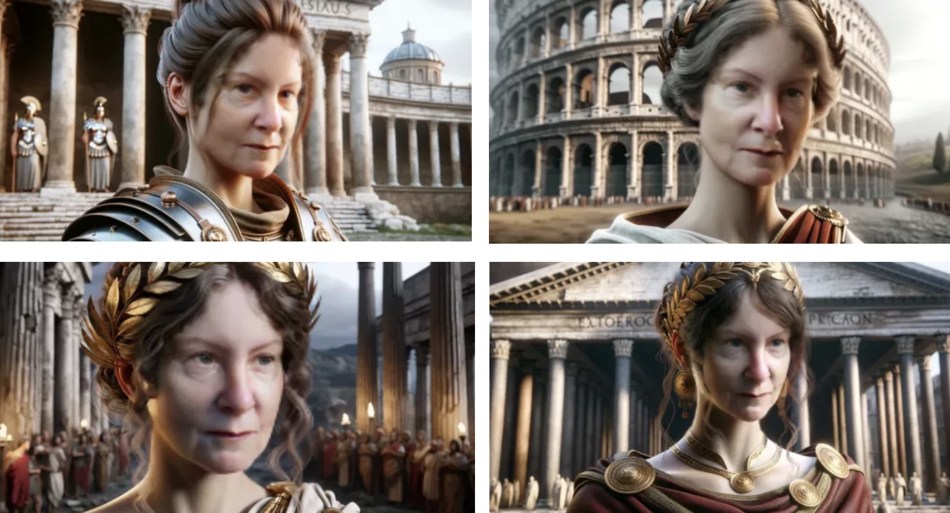 Alison as a Roman (AI created)