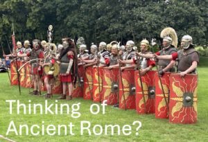 Row of classic Roman soldiers